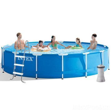 Басейн каркасний Intex 28240, 457-84 см, фільтр-насос, власниця, підстилка,ент 28240 фото