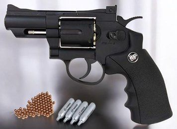 Пневматичний револьвер WinGun 708 Smith & Wesson + 4 шт СО2 + 250 кульок BB 7795A-1 фото