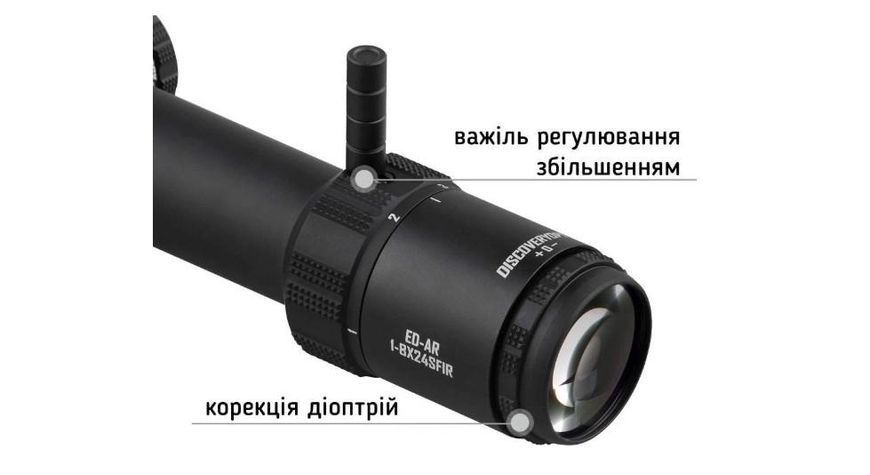 Приціл Discovery Optics ED-AR 1-8x24 SFIR FFP (34 мм підсвічування) Z14.6.31.089 фото