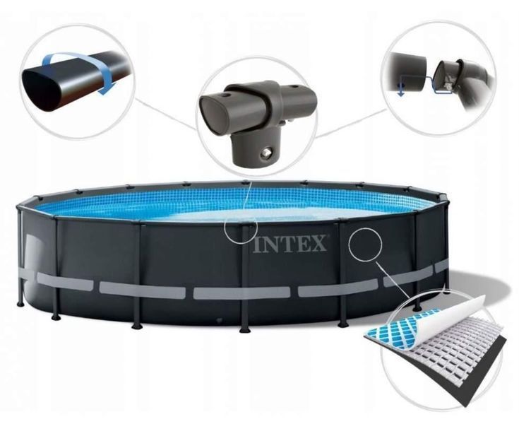 Бассейн каркасный Intex 26330, 549 x 132 см (песочный фильтр-насос, набор, лестница, тент, подстилка) 26330 фото
