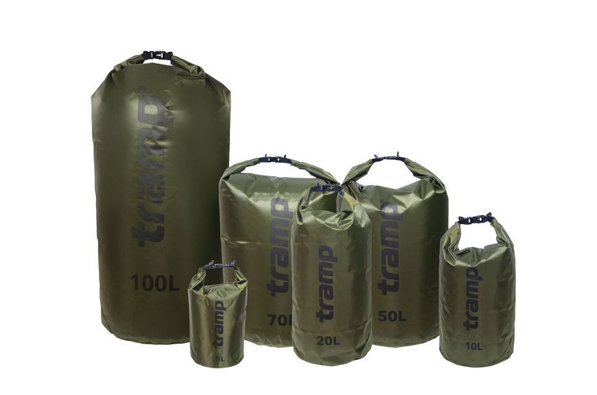 Гермомешок TRAMP PVC Diamond Ripstop 100л UTRA-210, Оливковый UTRA-210-olive фото