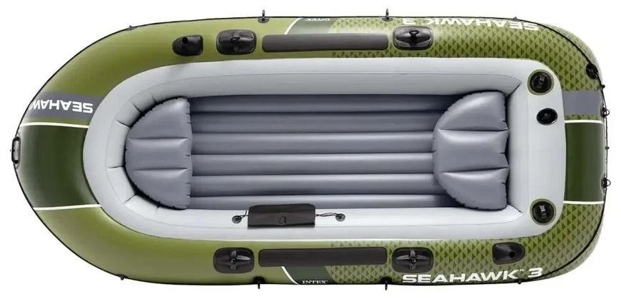 Трехместная надувная лодка Intex 66333 Seahawk 3 Set, 295 х 137 см (весла, ручной насос). 3-х камерный 66333 фото