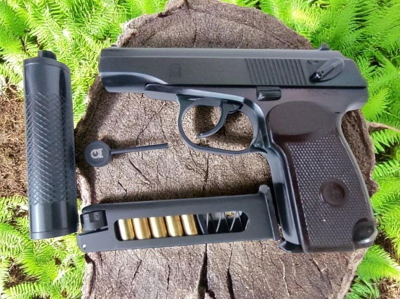 Пистолет СЕМ ПМФ-1 под патрон Флобера c удлинителем ствола (Глушитель) + 200 шт Sellier&Bellot (4мм) + Кобура (с ММГ магазином) 2508A200 фото