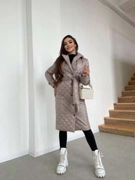Пальто демисезонное женское стеганое Mila M-L (44-46) Беж 92491309 фото
